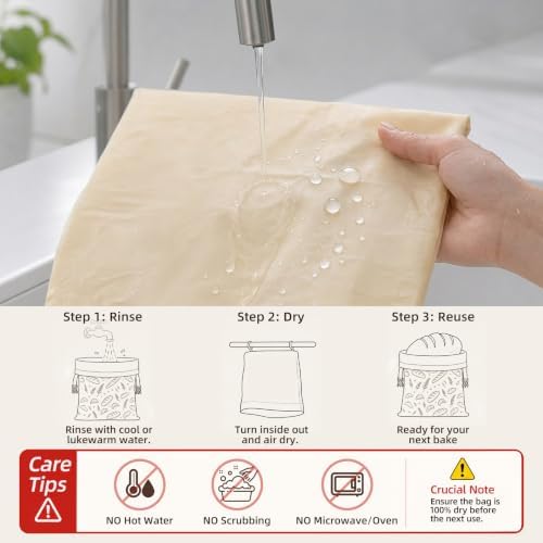 XL Beeswax Bread Bags for Homemade Sourdough,Set of 2 - Image 6