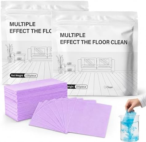 200 Piece Floor Cleaning Tablets, Multi-Surface Floor Cleaning Tablets for Mopping, Dissolvable Pre-Measured Concentrated Cleaner for Hardwood, Tile, Laminate, Vinyl Floors (Lavender, 200Pcs) by Unknown