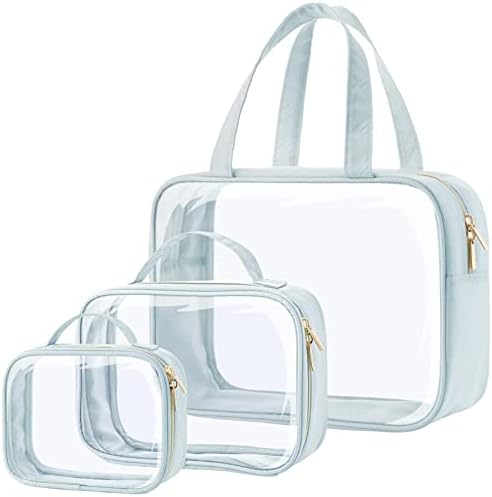 PACKISM Clear Makeup Bag Travel - TSA Approved Toiletry Bag, 3 Grayish Blue by Packism