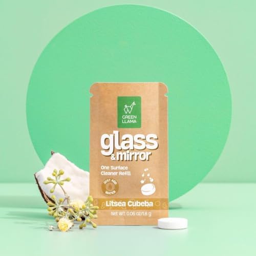 Green Llama Window and Glass Refill 8-Pack - Certified Compostable Packaging, Natural Cleaning Solution for Windows and Glass - Eco-Friendly and Sustainable - Image 2