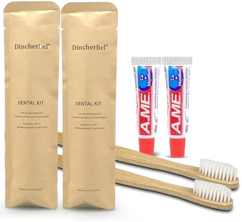 Bamboo Toothbrushes Kit Bulk, 50 Disposable Toothbrushes with Toothpaste - Image 2