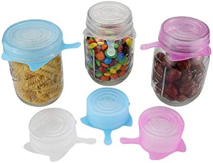 6 Pack Silicone Stretch Lids,Various Sizes Reusable Food Cover,Stretch and Seal Lids for Bowls Pans Cups Jars,Heat Resistant, Microwave and Dishwasher Safe,BPA Free - Image 2