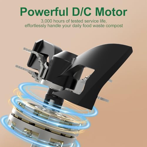 3L Electric Composter for Kitchen, Countertop Compost bin, One Touch Smart Model Handle Kitchen Waste, with Triple Grinding Blade, Carbon Filter, Auto-Cleaning, LED Touch Screen - Image 5