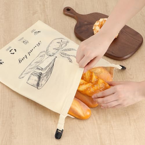2 PACK Beeswax Sourdough Bread Bags for Homemade Bread, Reusable Cotton Beeswax Bread Bag Portable Waxed Storage All Natural Bees Wax Linen Bag Keep Fresh,13''×17'', 03 - Image 7