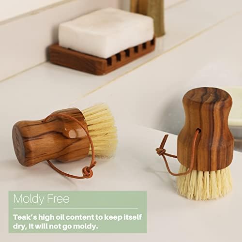 Teak Soap Dish & Dish Scrub Brush by HTB - Image 3