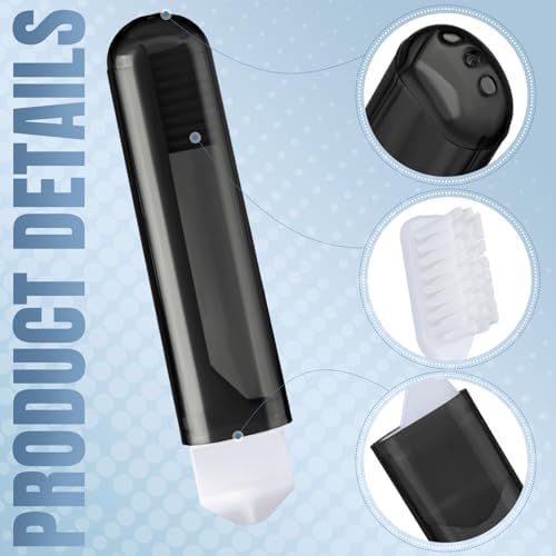 Patelai 4 Pcs Travel Toothbrush Mini Foldable with Case,Black Color - Image 3