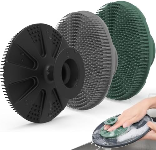 Silicone Dish Scrubber, Non-Scratch Scrub Spong for Washing Dish, Pot, Pan by BEAUTAIL