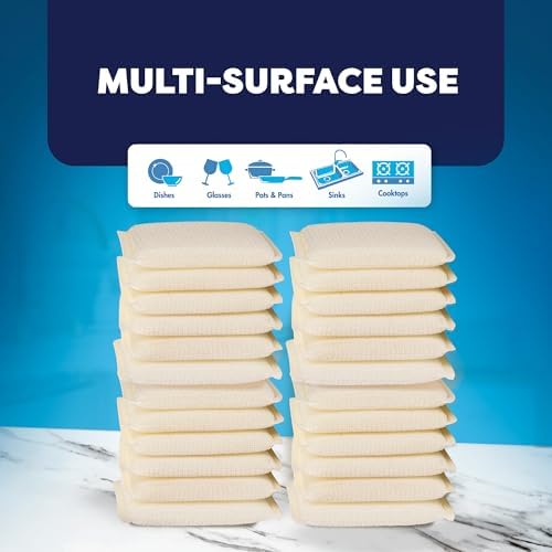 24 Pack Scrub Sponges Kitchen By SCRUBIT, Multi-Purpose Scouring Pads, Non-Scratch Cleaning Sponges for Dishes, Pots & Non-Stick Cookware - Long Lasting Dish Scrubbers for Kitchen, Bathroom & More - Image 3