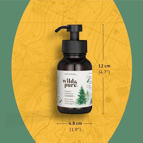 Wild & Pure Sensitive Skin Foaming Body Wash (8 oz) | Cleanser, Deodorizer, Moisturizer for Face, Hands, Body & Below the Belt | pH-Balanced, Microbiome-Friendly | EcoBalance Refillable Skincare - Image 4