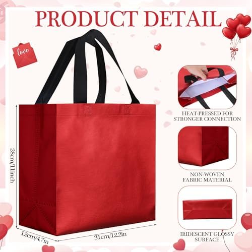 Eccliy 80 Pcs Reusable Gift Bags, Large, Red - Image 3