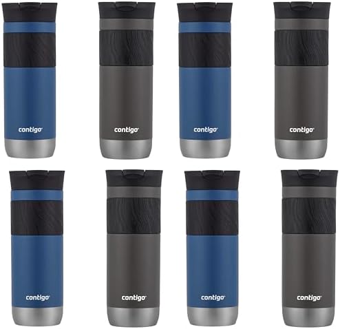 Contigo Byron Travel Mug, Vacuum-Insulated Stainless Steel, 20oz | Leak-Proof Lid | BPA-Free | Sake & Blue Corn | Pack of 8 by Contigo