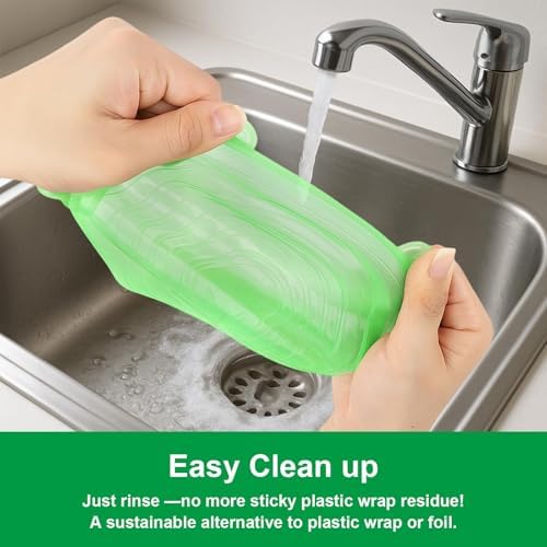 Silicone Stretch Lids – 6 Pack Reusable Food Covers,Flexible Silicone for Bowls, Containers, Fruits – Airtight & Leakproof Seal for Kitchen Storage(green) - Image 6