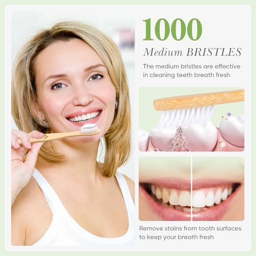 10 PCS Bamboo Toothbrushes, Individually Wrapped Wooden Toothbrushes Bulk - Image 7