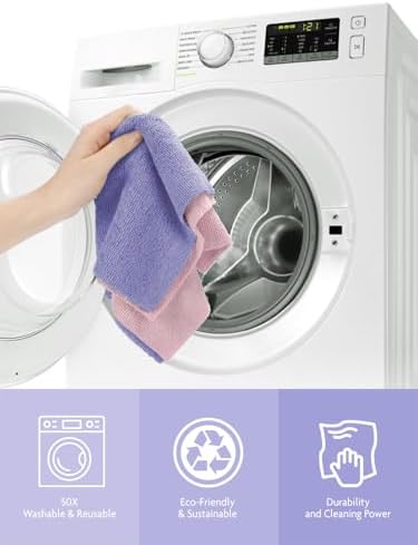 Fantasticlean Microfiber Cleaning Cloth Roll- 40 Sheets, 12"x12" (Lavender) - Image 5