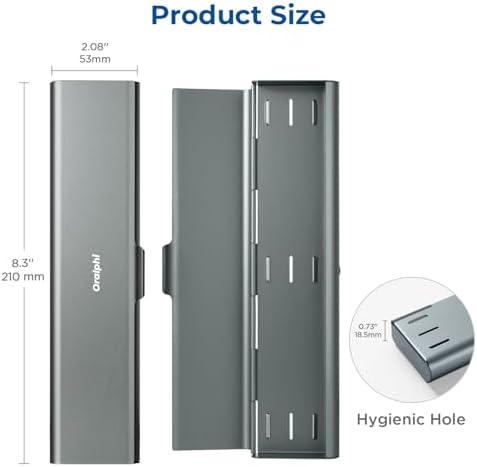Wider Aluminum Toothbrush Travel Case, Portable Travel Toothbrush Holder, Durable Manual Toothbrush Box Container for Traveling, Bathroom, Camping, Business Trip, Gray Blue - Image 5