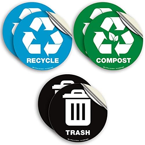 iSYFIX Recycle Sticker for Trash Can, 6 Pack, 5 inch by iSYFIXPremiumLetterNumberSigns