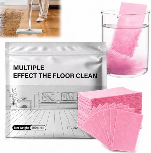 Multi-Surface Floor Cleaning Tablets – Concentrated Dissolvable Cleaner for Hardwood, Tile, Laminate & More – Heavy Duty Deodorizing, Streak-Free Shine – No Harsh Chemicals (100pcs, Hibiscus) by Unknown