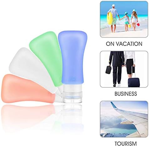 14 Pack Silicone Travel Bottles Set, Leak Proof Travel Size Containers, Perfect For Personal Travel (Green) - Image 4