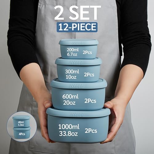 ISSEVE 12Pcs/Set Nesting Silicone Food Storage Containers with Lids - Image 2