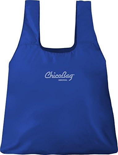 ChicoBag Original Compact Reusable Grocery Bag with Attached Pouch and Carabiner Clip- 4 Pack Blue - Image 2