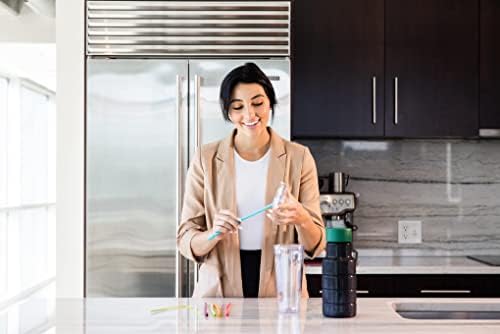 Long Silicone Straws With Stoppers for Tumblers - Slender Silicon Rubber Reusable Drinking Straws for Simple Modern, Starbucks, Yeti, rTic, Acrylic 24 30 40 oz Tumbler Cups - Flexible BPA Free - Image 5