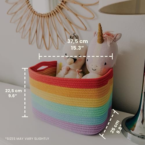 OrganiHaus Rainbow Baskets for Shelves, Set of 3, 15x9x10 - Image 2