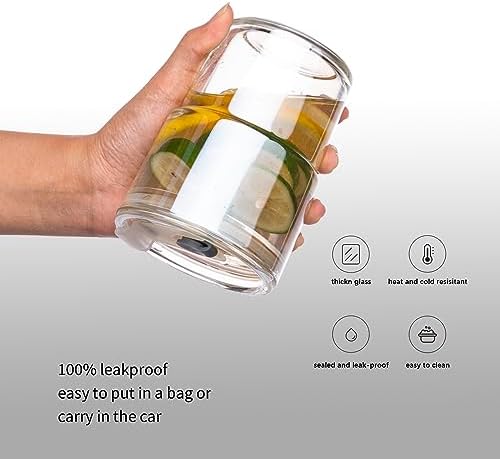 BLUEPOLAR 13 oz Tumbler Water Glass, Water Bottle with Straw and Dustproof Lid, Coffee Ice Cup Double Wall Insulated Glass Cup (White-4pack) - Image 4
