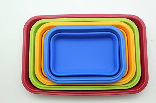 Sailing Elegant Collapsible Silicone Lunch Box/Container, Super Convenient Stackable Food Storage Containers, Material Safe (Set of 4, Multi) - Image 5