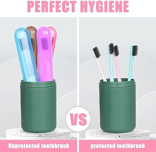 Hooqict 4 Pack Travel Toothbrush Case Portable Travel Toothbrush Holder Plastic Toothbrush Container Protector Cover Case for Traveling, Bathroom, Camping, Home, School, Business - Image 6