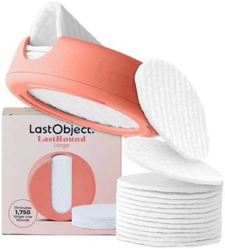 LastRound Reusable Makeup Remover Pads - 7 Washable Eco-Friendly Reusable Cotton Rounds for Face - Sustainable & Soft Cotton Face Pads for Facial Cleansing & Eye Makeup Removal - Travel Storage Case by LastObject