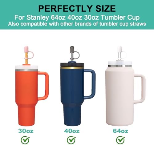 6 PCS Replacement Straws for Stanley|Owala|Simple Modern 40oz 30oz Tumbler, Reusable Color Drinking Straws with Cleaning Brush for Stanley Cup Accessorie，BPA Free, Dishwasher Safe - Image 3