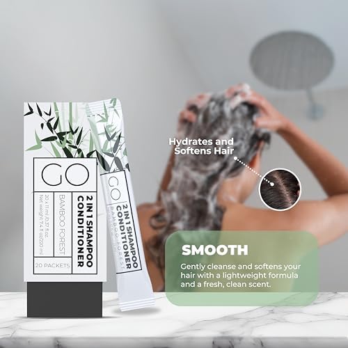 GO Essentials Travel Size Shampoo and Conditioner Set of 80 – 2 in 1 Single Use Travel Shampoo and Conditioner (Sulfate Free) - Hotel Amenities, Homeless Care Kit, Camping. - Image 4