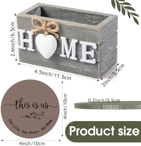 Queekay House Warming Gifts New Home Farmhouse Coasters Set of 6, Green - Image 2