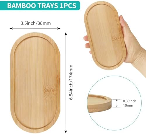 1Pc Bamboo soap Dispenser Tray, Bathroom Countertop Tray Kitchen Trays Sink Dresser Jewelry Ring Dish, Comestic Holder Bathtub Organizer, Ideal for Jewelry, Cosmetics, and Small Items (1) - Image 2
