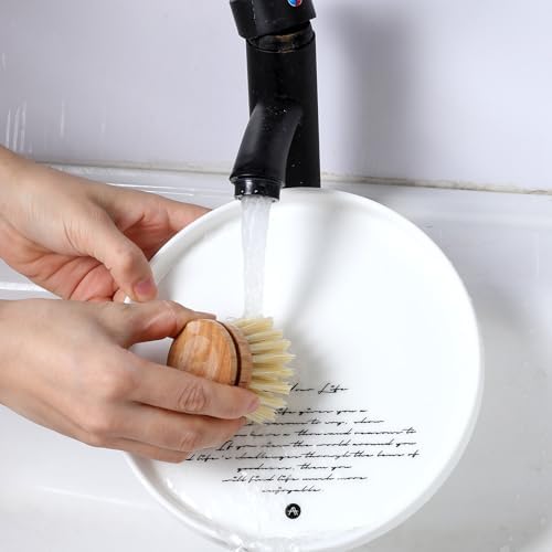 12 Pcs Bamboo Dish Brush Replacement Heads, Natural Sisal Bristle Refills, Eco Friendly Compostable Scrubber Heads for Cleaning Kitchen Utensils - Image 4