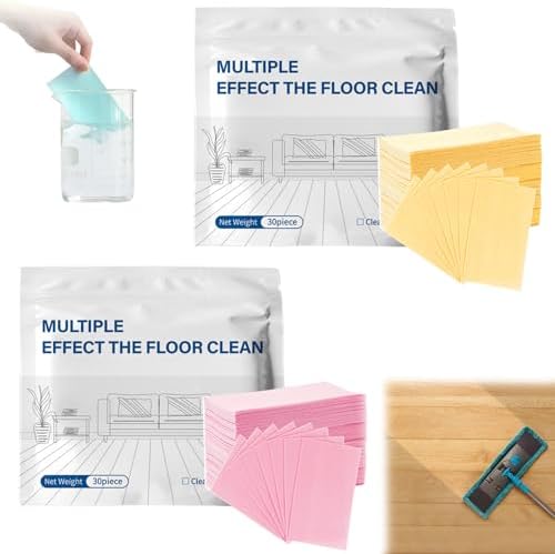 Multiple Effect The Floor Clean, 2027 New Multi Effect Floor Clean Tablets, Concentrated Cleaner for Hardwood, Tile, Laminate & More (Yellow+Pink, 100PC+100PC) by Unknown