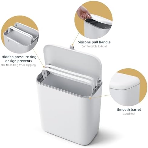MUEE Hanging Trash Can with Lid for Kitchen, Garbage Can 1.8 Gal/6.8L - Image 5