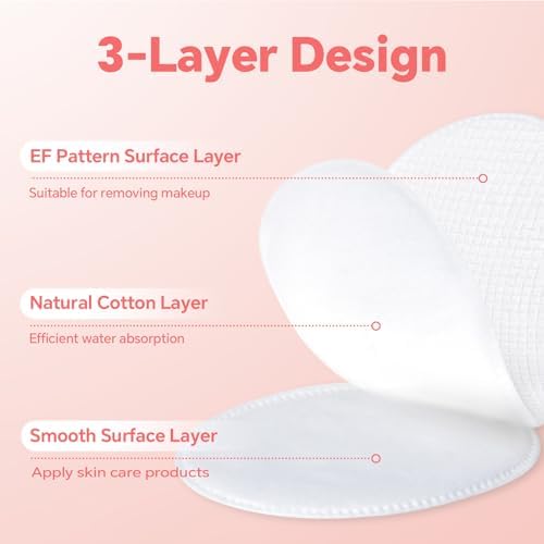 ICOTLE Large Oval Cotton Pads, 80 Count, Multi-Layer, Lint-Free, Dual-Sided, Ultra-Soft Cotton Oval Pads for Makeup Removal, Cleansing, and Toner Application - Image 4