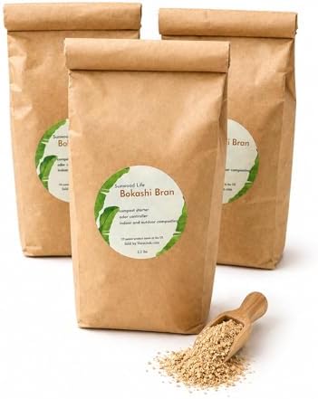 Sunwood Life®Premium Bokashi Bran - Excellent for Food Waste Composting, Graden and Pet Ordors Control- 3 Bags/6.6 lbs by Unknown