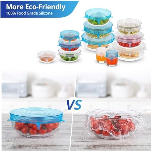 Silicone Stretch Lids, 6PCS Reusable Zero Waste Container Covers - Image 4