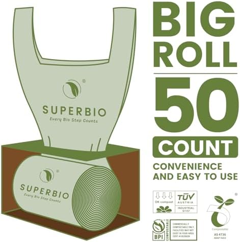 SUPERBIO 1.6 Gallon Compostable Food Scrap Bags For Counter Top Bin - Image 4