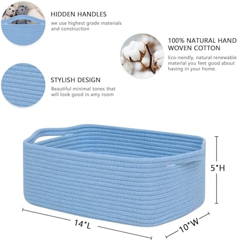 CubesLand Cute and Durable Small Cotton Rope Basket for Organizing - Image 2