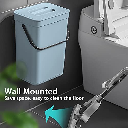 stonespace Compost Bin Kitchen, 3.2 Gallon Under Sink Trash Can, Blue - Image 5