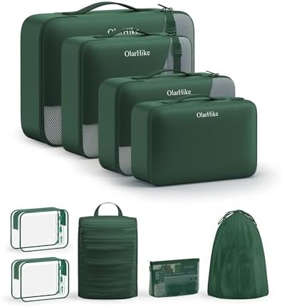 OlarHike 9 Set Packing Cubes for Travel,Gifts for Women Mom,Anti-Tearing Suitcase Organizer,with Over 1000 pcs Mesh Holes,Vacation Essentials & Accessories for Cruise Ship by OlarHike