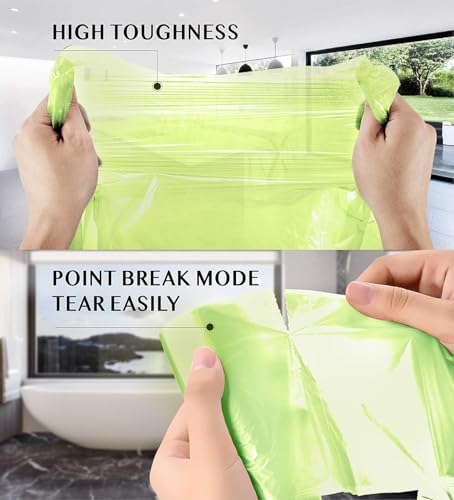 Compostable Trash Bags - FORID 13 Gallon Tall Kitchen Garbage Bags 80 Count Unscented Trash Can Liners 55 Liter Medium Wastebasket Bags for Bathroom Home Bedroom Office Garbage Can (5Rolls/Green) - Image 5