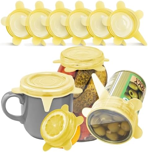 Orblue Silicone Stretch Lids 6-Pack Small for Fresh Food Storage - Seal in Flavors, Keep Food Fresh and Reduce Waste Yellow by Orblue