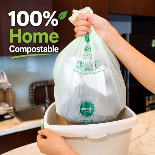 ANECO 100% Compostable Food Waste Bags 3 Gallon, 100 Count - Image 2