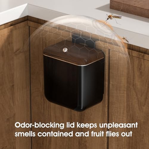 Large 3.2 Gallon Compost Bin, Under Sink Trash Can with Lid, Hanging Waste Cabinet for Office Kitchen Cupboard Bathroom Bedroom, Black - Image 6