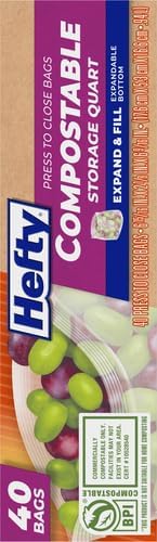 Hefty Compostable Press-To-Close​ Quart 40 Count (Pack of 12) - Image 3