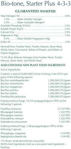 Espoma Organic Bio-Tone Starter Plus 4-3-3 Natural & Organic Starter Plant Food with Both Endo & Ecto Mycorrhizae; 4 lb. Bag; The Ultimate Starter Fertilizer - Pack of 1 - Image 3
